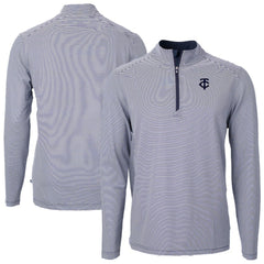 Minnesota Twins Cutter & Buck Virtue Eco Pique Micro Stripe Quarter-Zip Jacket - MLB Jackets