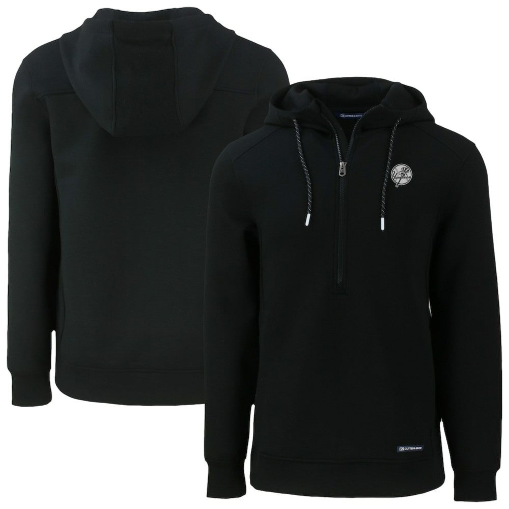New York Yankees Cutter & Buck Roam Eco Recycled Tri-Blend Half-Zip Hoodie - MLB Hoodies