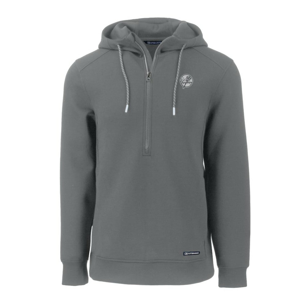 New York Yankees Cutter & Buck Roam Eco Recycled Tri-Blend Half-Zip Hoodie - MLB Hoodies