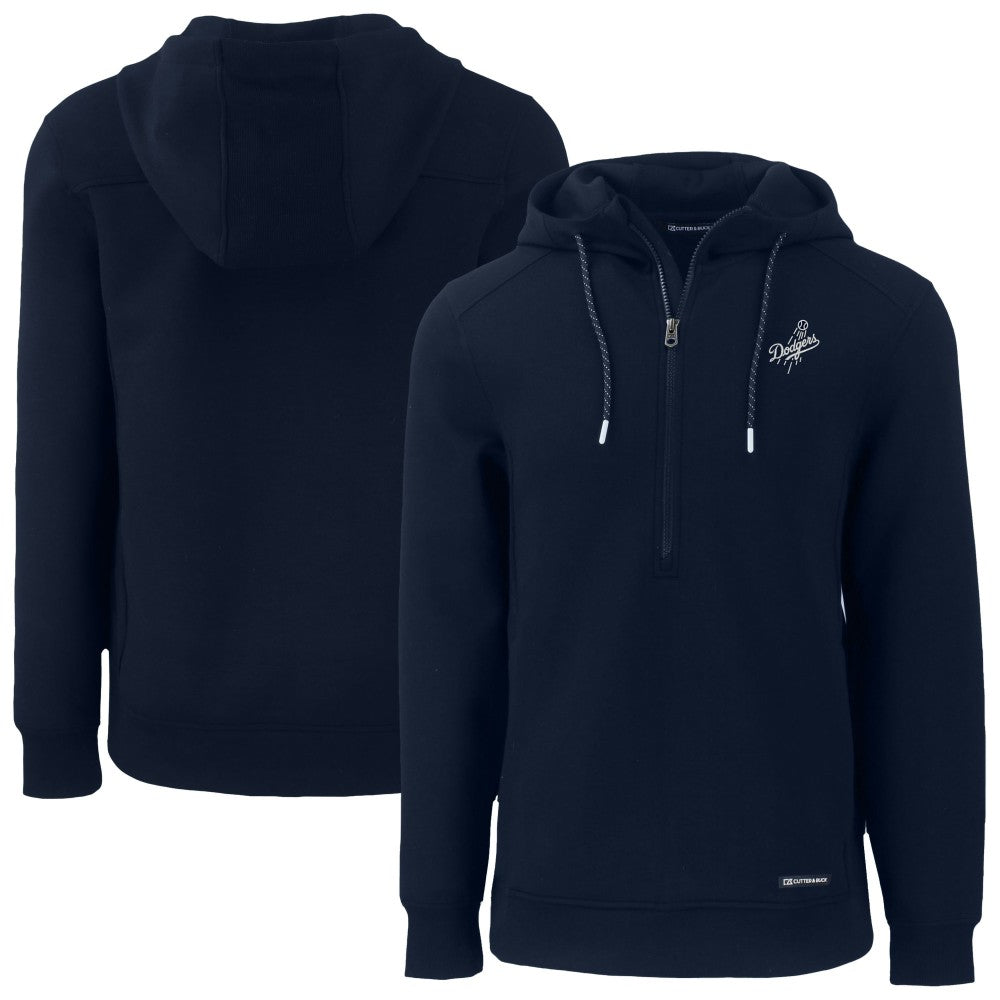 Los Angeles Dodgers Cutter & Buck Roam Eco Recycled Tri-Blend Half-Zip Hoodie - MLB Hoodies