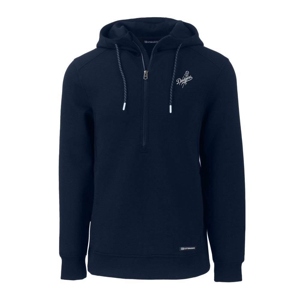 Los Angeles Dodgers Cutter & Buck Roam Eco Recycled Tri-Blend Half-Zip Hoodie - MLB Hoodies