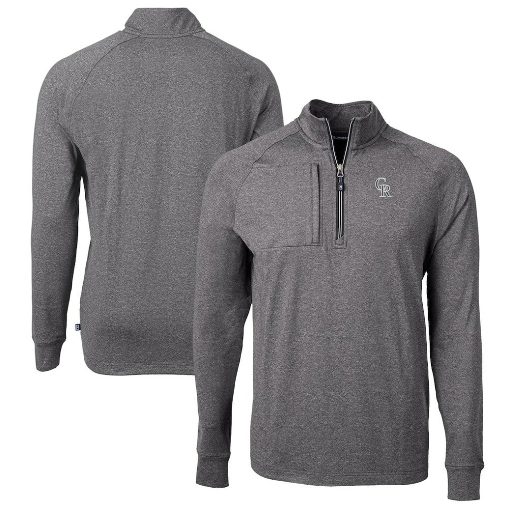 Colorado Rockies Cutter & Buck Big & Tall Adapt Eco Raglan Quarter-Zip Jacket - MLB Jackets