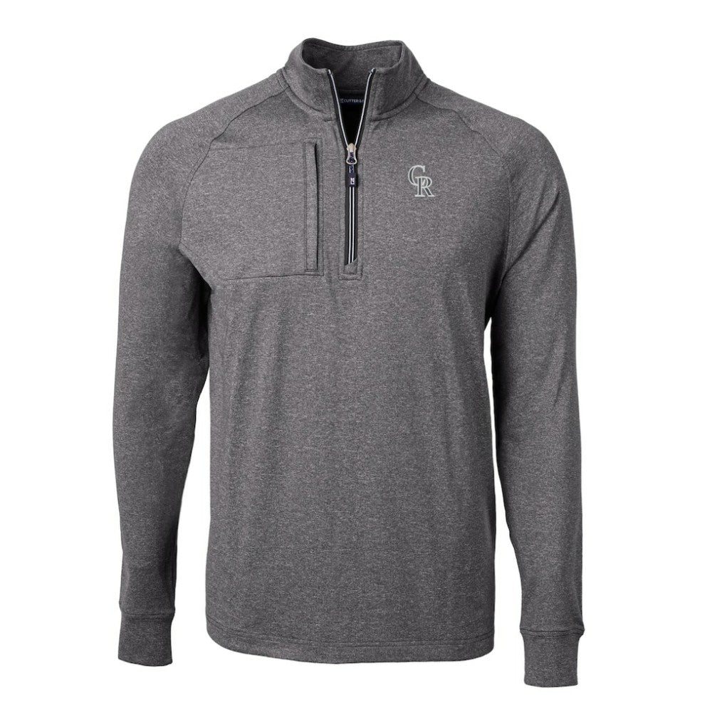 Colorado Rockies Cutter & Buck Big & Tall Adapt Eco Raglan Quarter-Zip Jacket - MLB Jackets