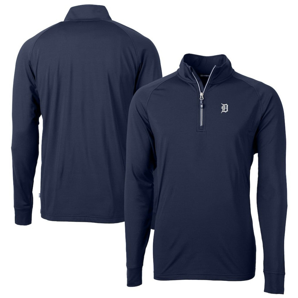 Detroit Tigers Cutter & Buck Big & Tall Adapt Eco DryTec Raglan Quarter-Zip Jacket - MLB Jackets
