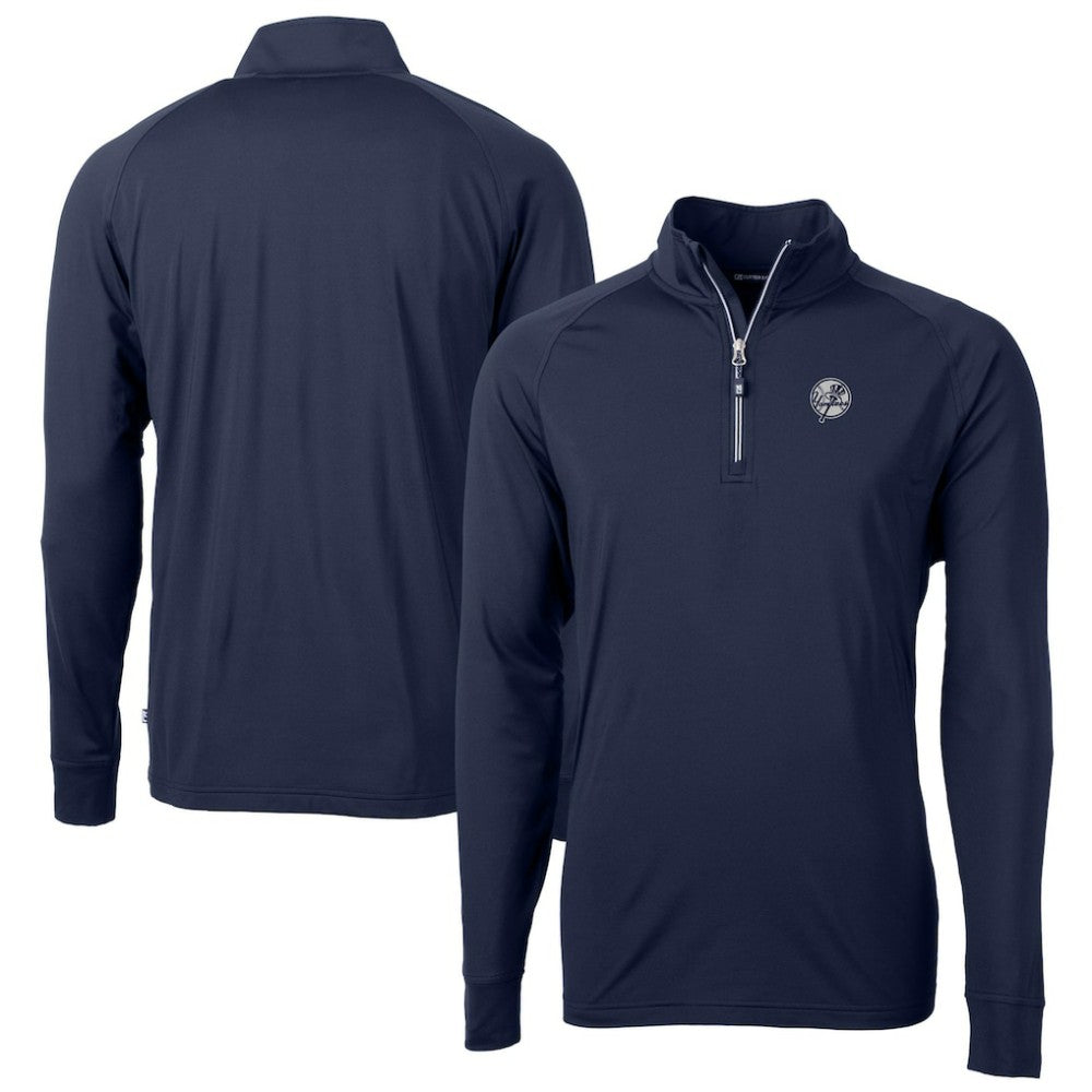 New York Yankees Cutter & Buck Big & Tall Adapt Eco DryTec Raglan Quarter-Zip Jacket - MLB Jackets