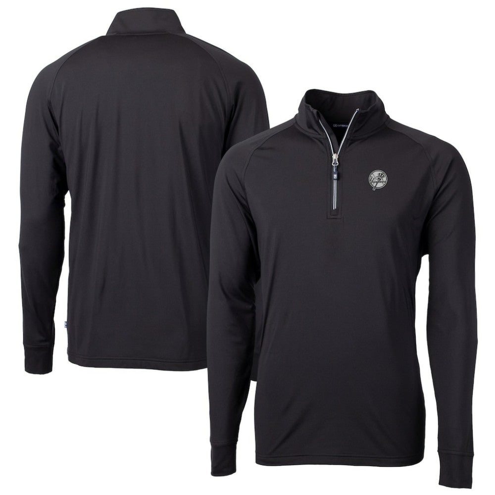 New York Yankees Cutter & Buck Big & Tall Adapt Eco DryTec Raglan Quarter-Zip Jacket - MLB Jackets