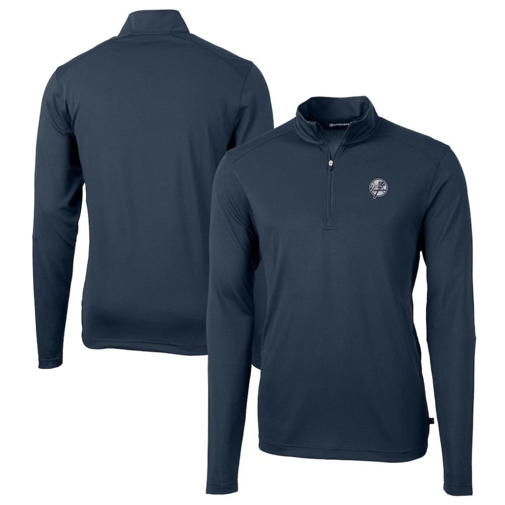 New York Yankees Cutter & Buck Big & Tall Virtue Eco Pique Quarter-Zip Jacket - MLB Jackets