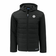 Milwaukee Brewers Cutter & Buck Big & Tall Evoke Hybrid Eco Softshell Recycled Full-Zip Hooded PrimaLoft Jacket - MLB Jackets