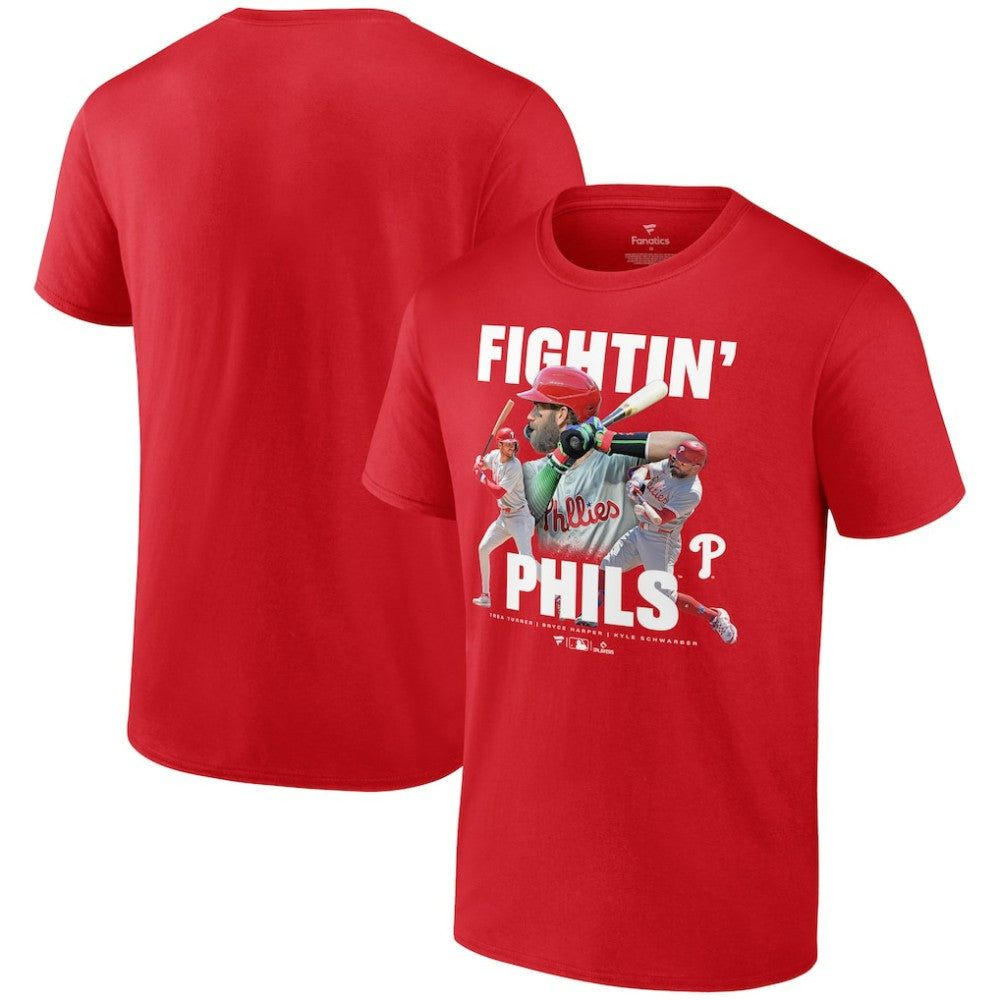 Trea Turner, Bryce Harper, & Kyle Schwarber Philadelphia Phillies Fightin Phils T-Shirt - MLB T-shirts