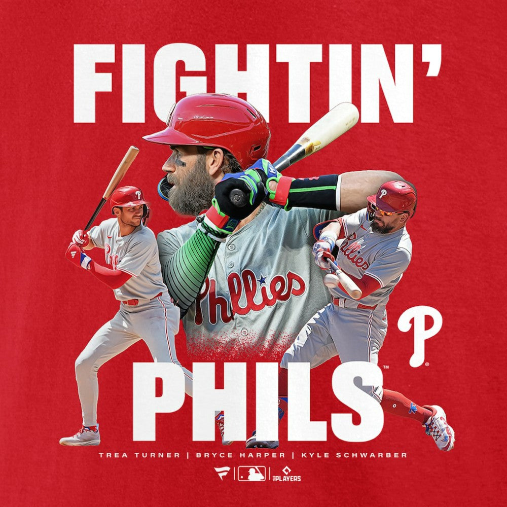 Trea Turner, Bryce Harper, & Kyle Schwarber Philadelphia Phillies Fightin Phils T-Shirt - MLB T-shirts