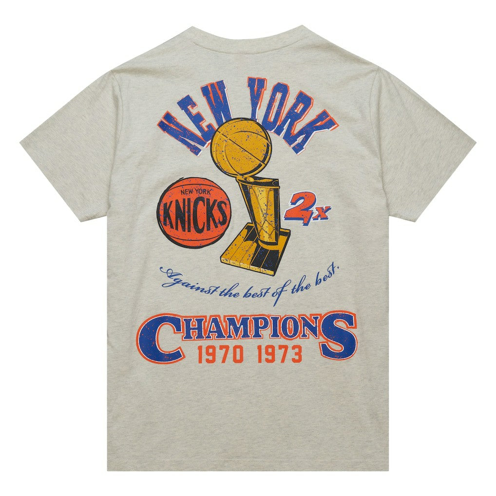 Oatmeal New York Knicks Hardwood Classics Legacy Defined Retro Championship T-Shirt | NBA