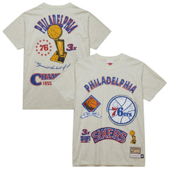 Oatmeal Philadelphia 76ers Hardwood Classics Legacy Defined Retro Championship T-Shirt | NBA