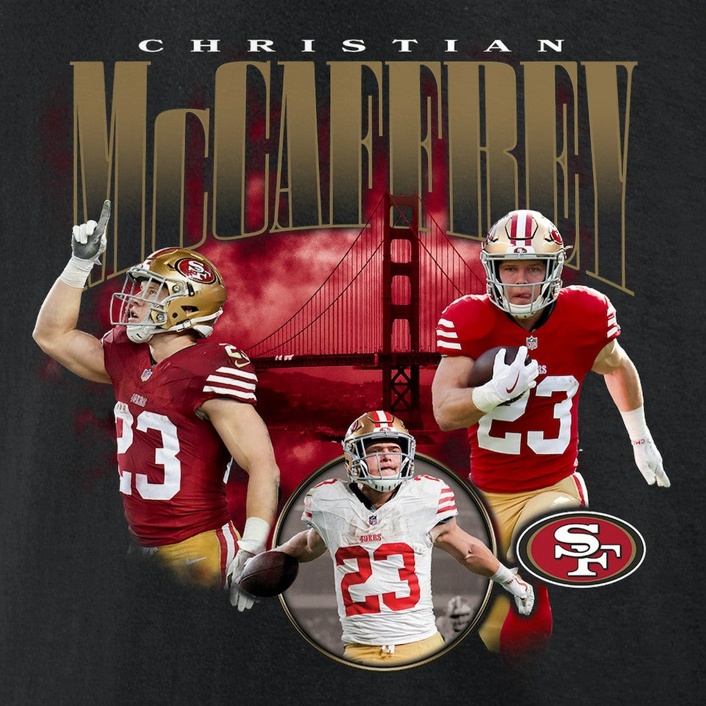 San Francisco 49ers Christian McCaffrey  Notorious Player Graphic T-Shirt | NFL Discount