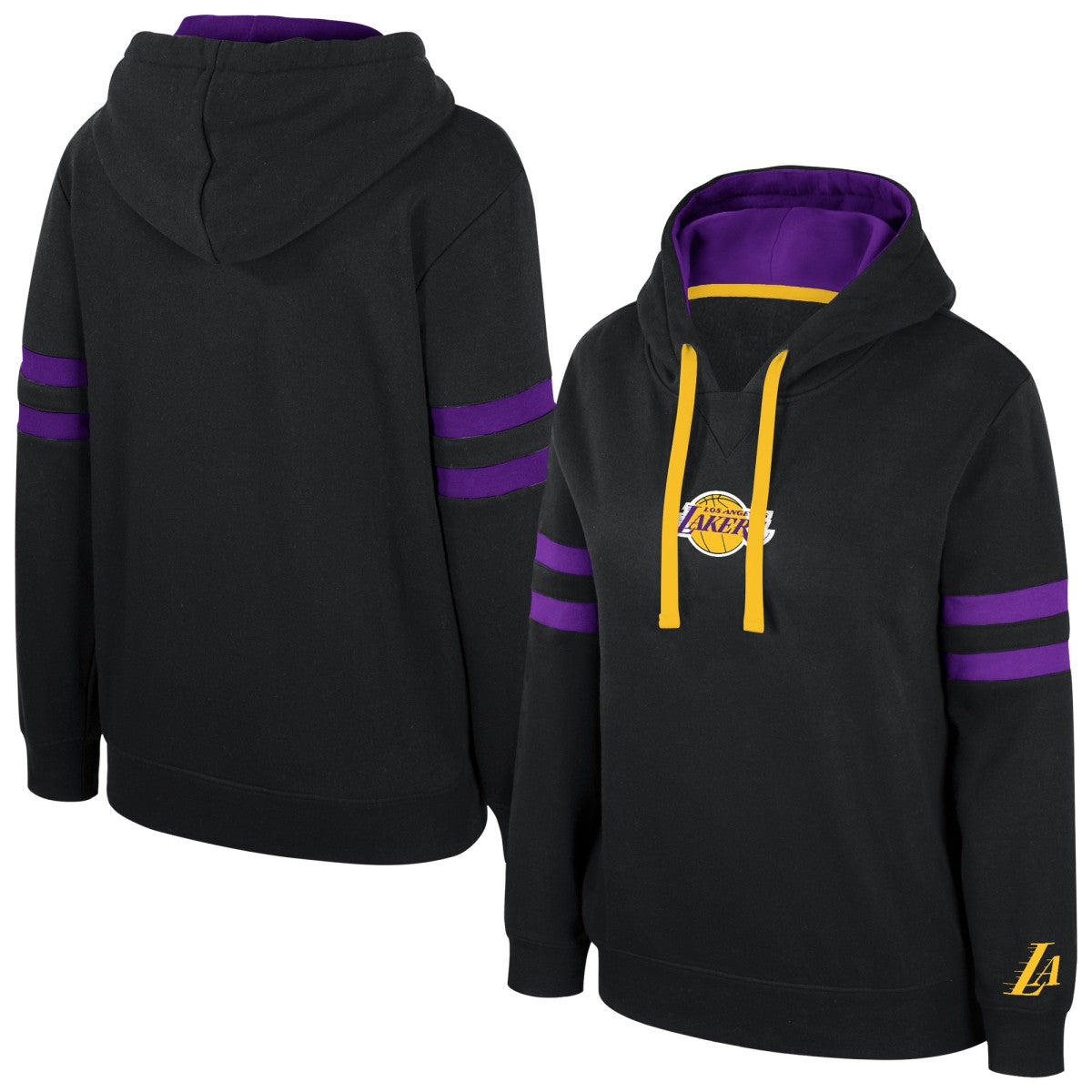 Black Los Angeles Lakers Stadium Essentials Women's Road Game Pullover Hoodie | NBA