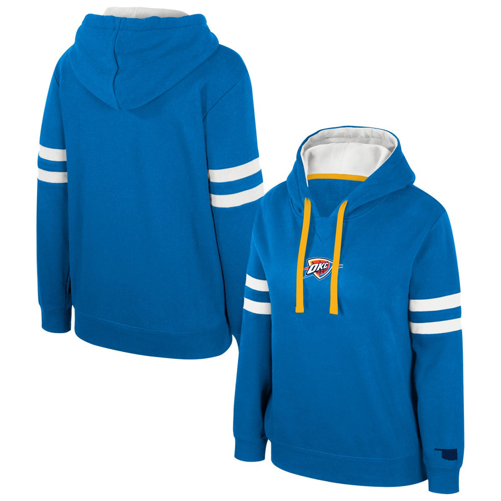 Blue Oklahoma City Thunder Stadium Essentials Women's Road Game Pullover Hoodie | NBA