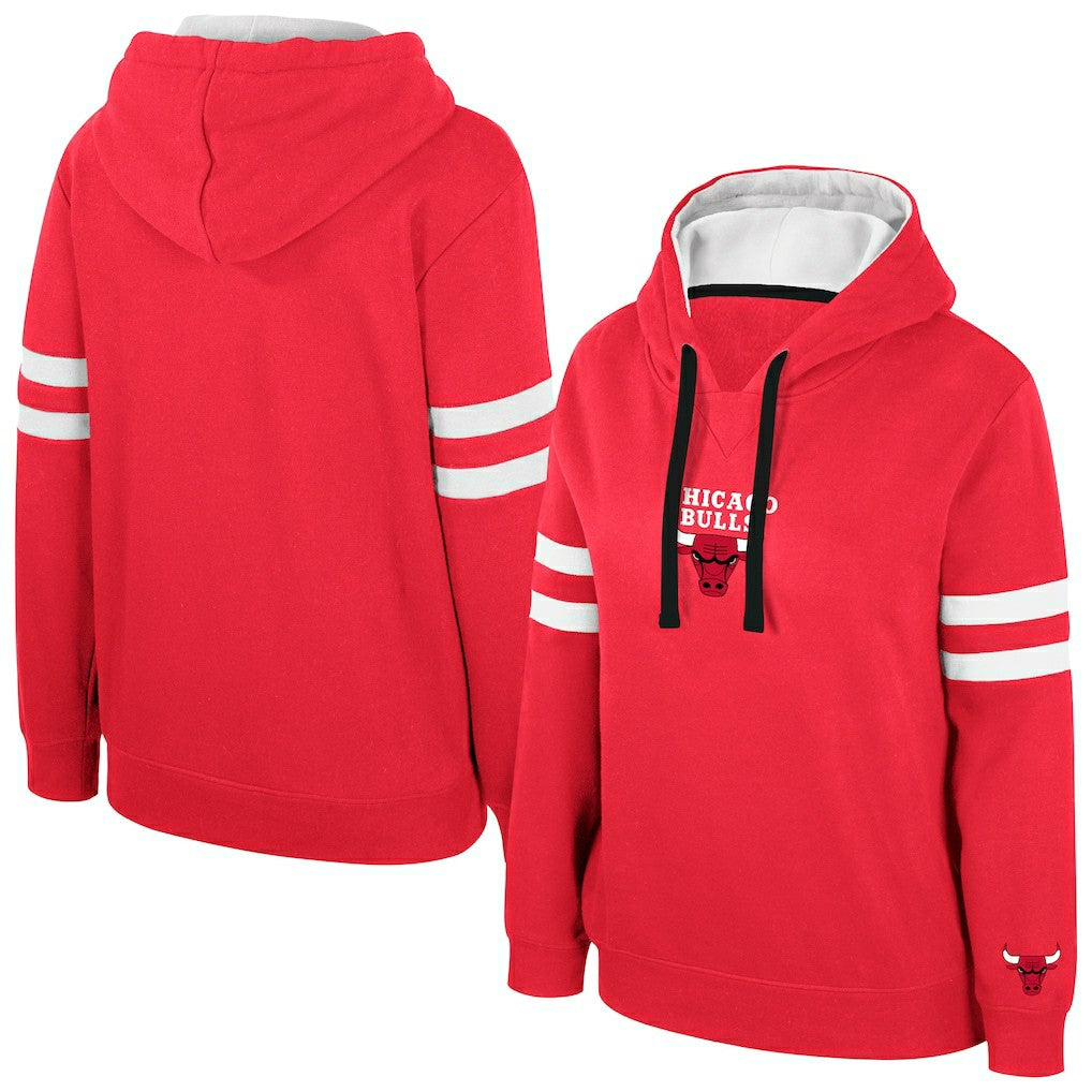 Red Chicago Bulls Stadium Essentials Women's Road Game Pullover Hoodie | NBA