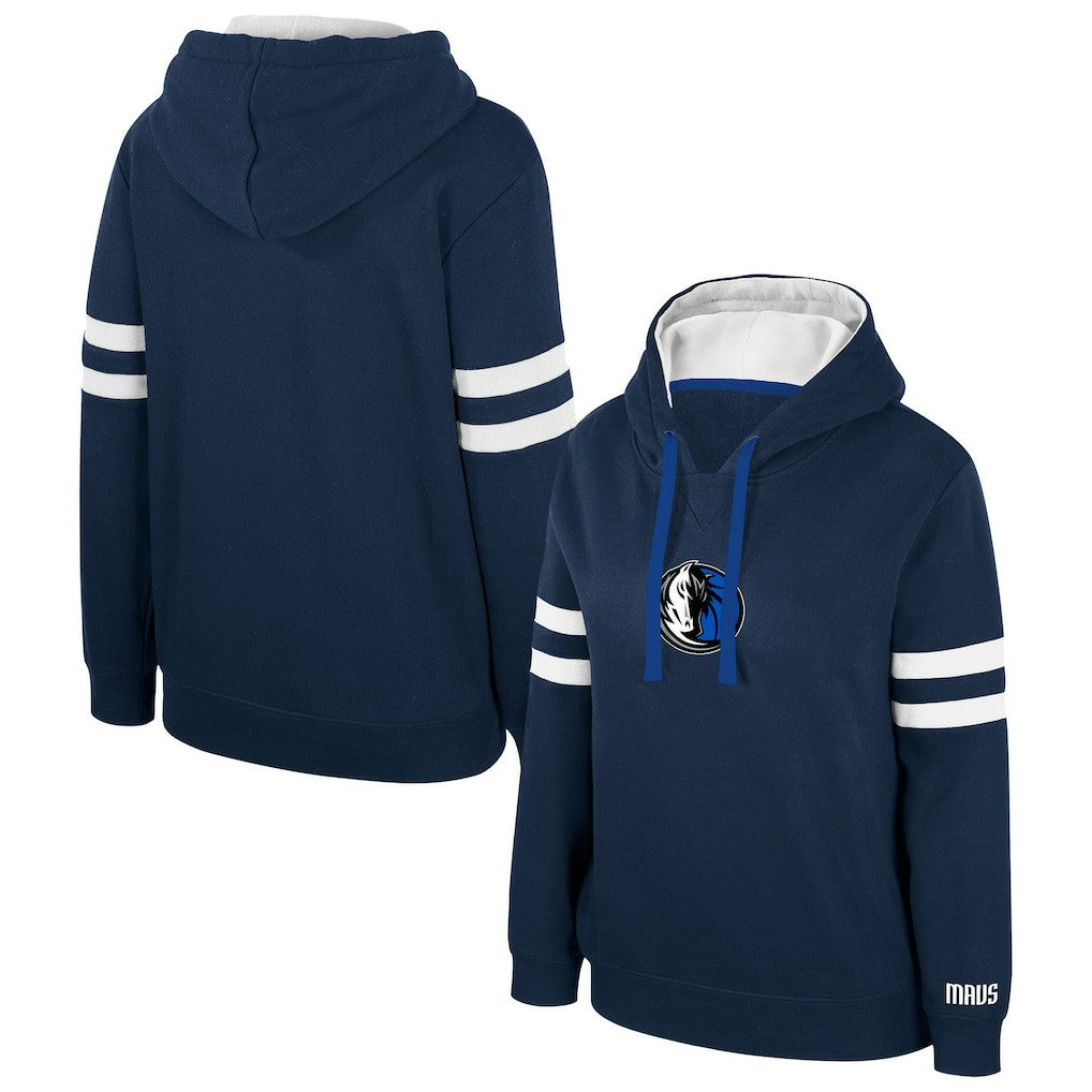 Navy Dallas Mavericks Stadium Essentials Women's Road Game Pullover Hoodie sale | NBA