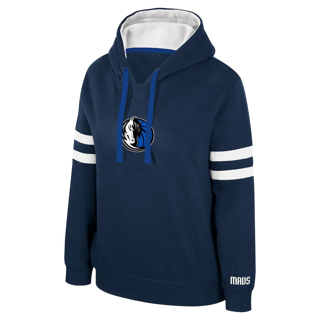 Navy Dallas Mavericks Stadium Essentials Women's Road Game Pullover Hoodie sale | NBA