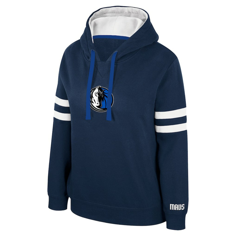Navy Dallas Mavericks Stadium Essentials Women's Road Game Pullover Hoodie sale | NBA