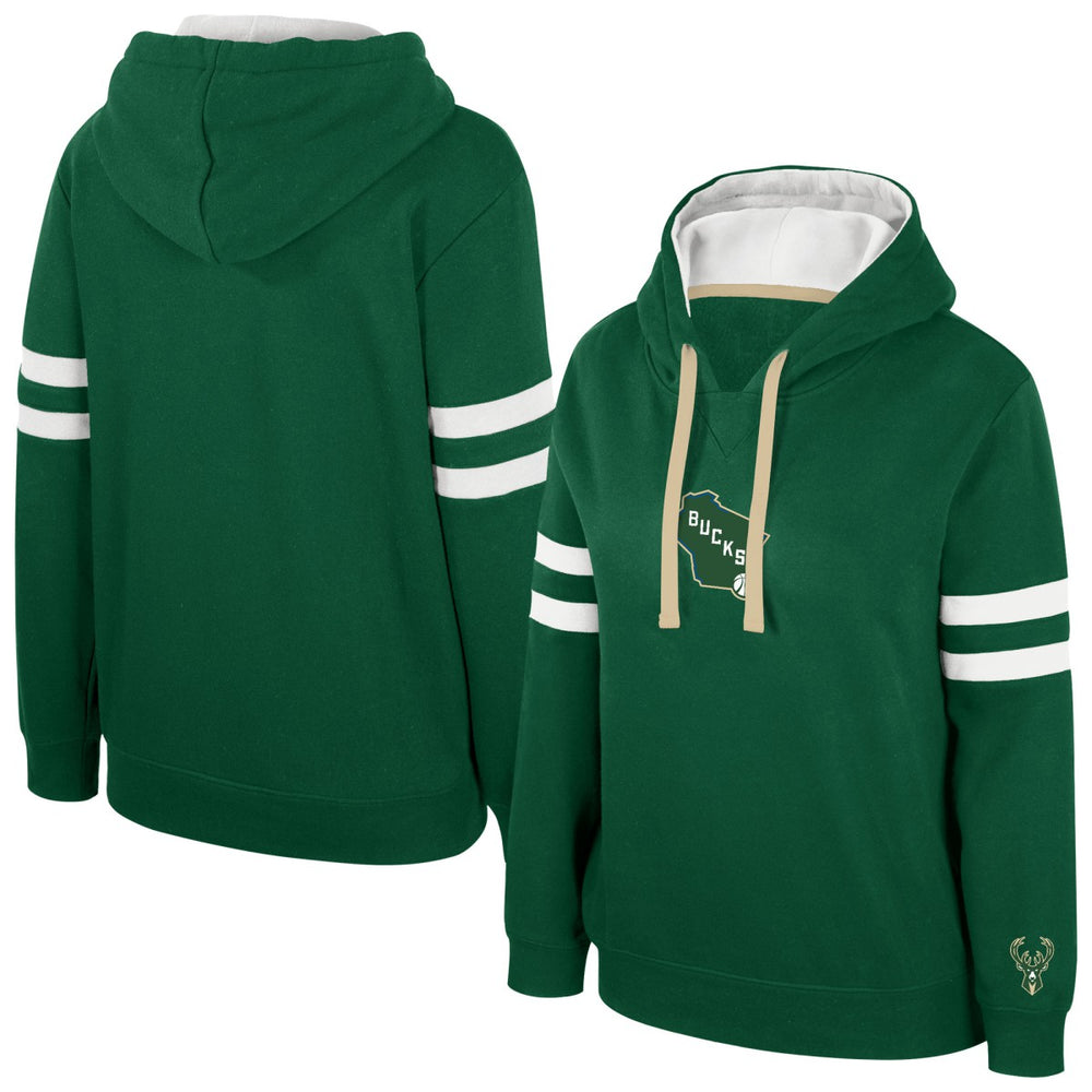Hunter Green Milwaukee Bucks Stadium Essentials Women's Road Game Pullover Hoodie | NBA