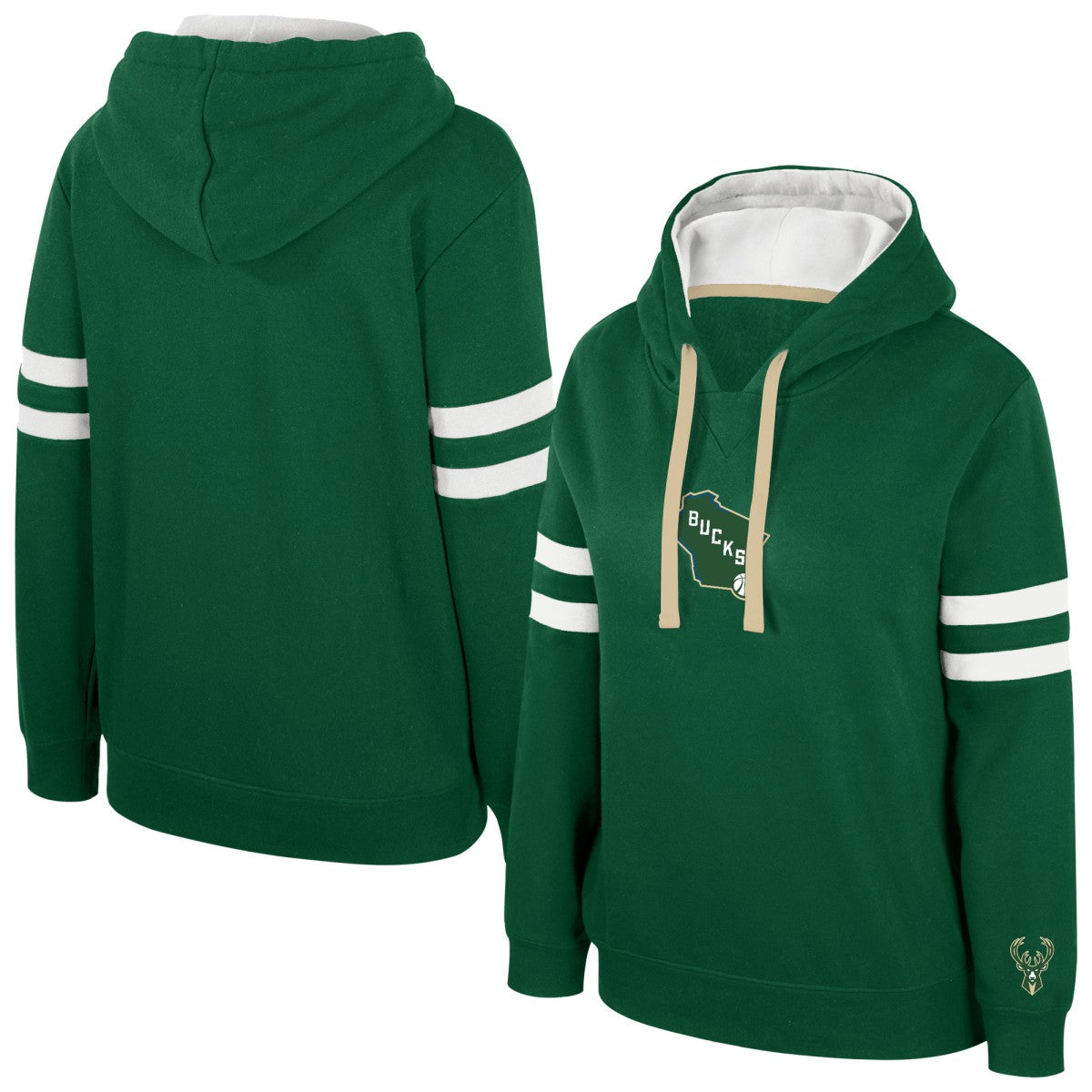 Hunter Green Milwaukee Bucks Stadium Essentials Women's Road Game Pullover Hoodie | NBA