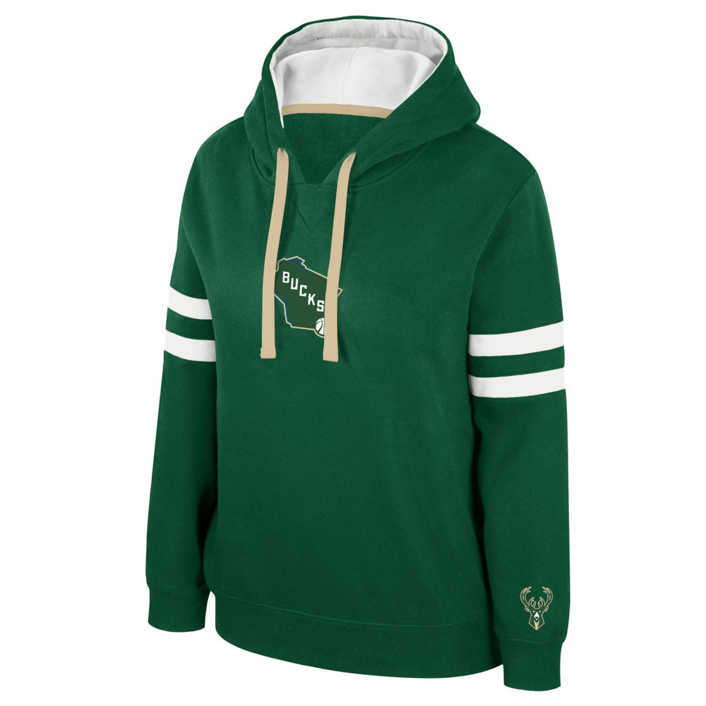 Hunter Green Milwaukee Bucks Stadium Essentials Women's Road Game Pullover Hoodie | NBA