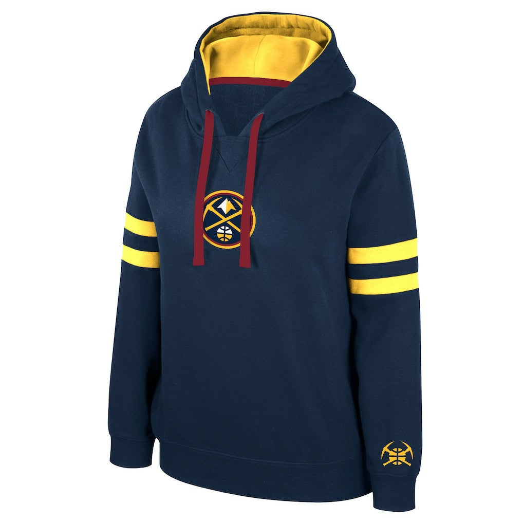 Navy Denver Nuggets Stadium Essentials Women's Road Game Pullover Hoodie sale | NBA