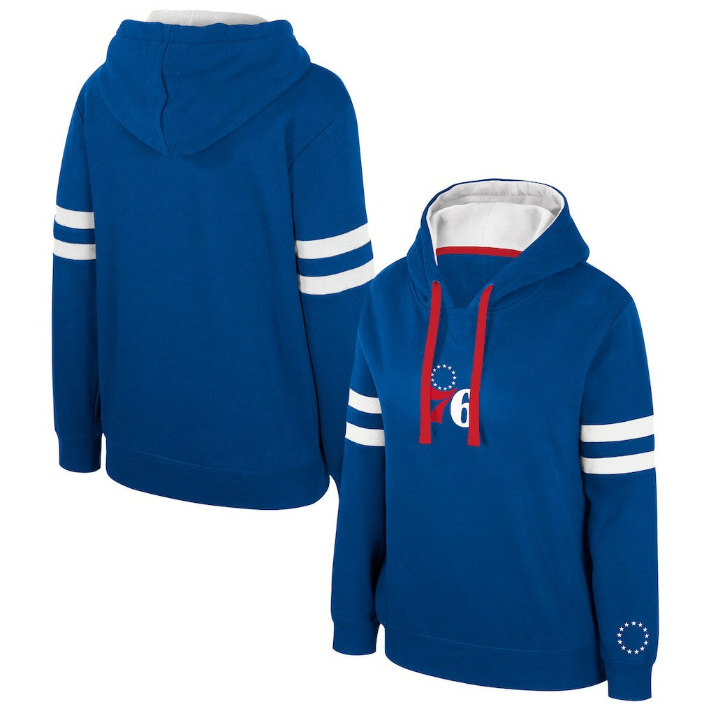 Royal Philadelphia 76ers Stadium Essentials Women's Road Game Pullover Hoodie | NBA