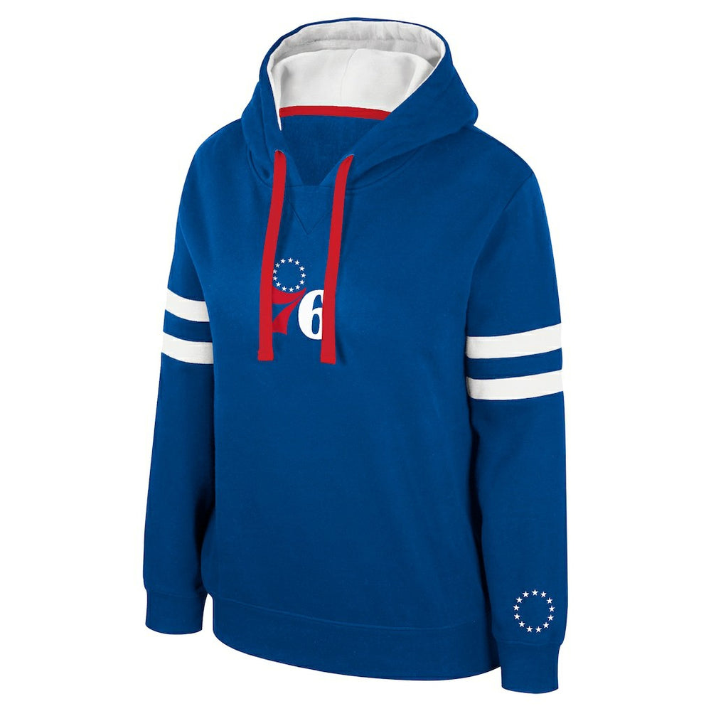 Royal Philadelphia 76ers Stadium Essentials Women's Road Game Pullover Hoodie | NBA