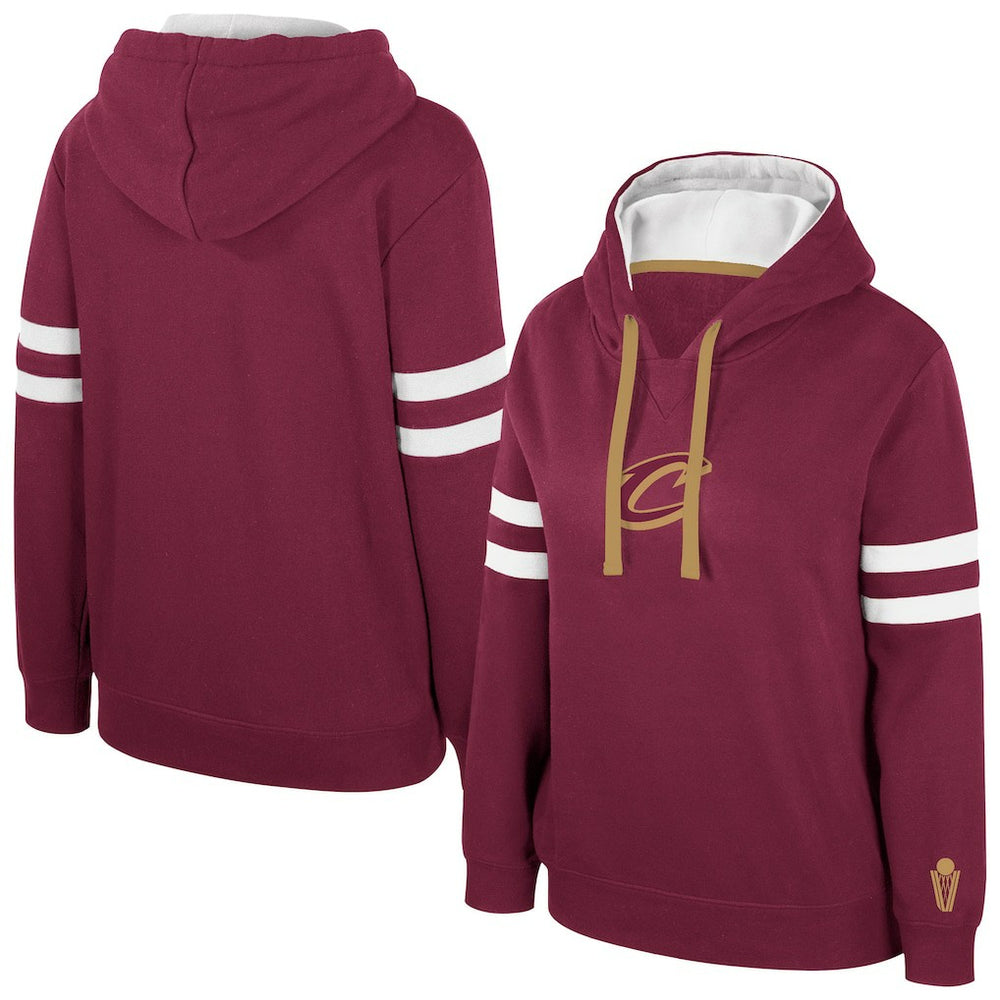 Wine Cleveland Cavaliers Stadium Essentials Women's Road Game Pullover Hoodie sale | NBA