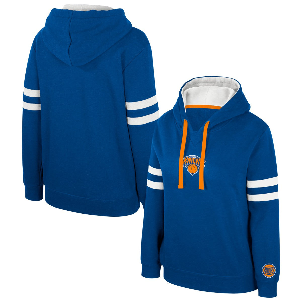 Blue New York Knicks Stadium Essentials Women's Road Game Pullover Hoodie | NBA