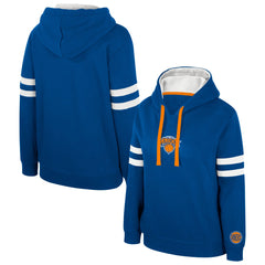 Blue New York Knicks Stadium Essentials Women's Road Game Pullover Hoodie | NBA