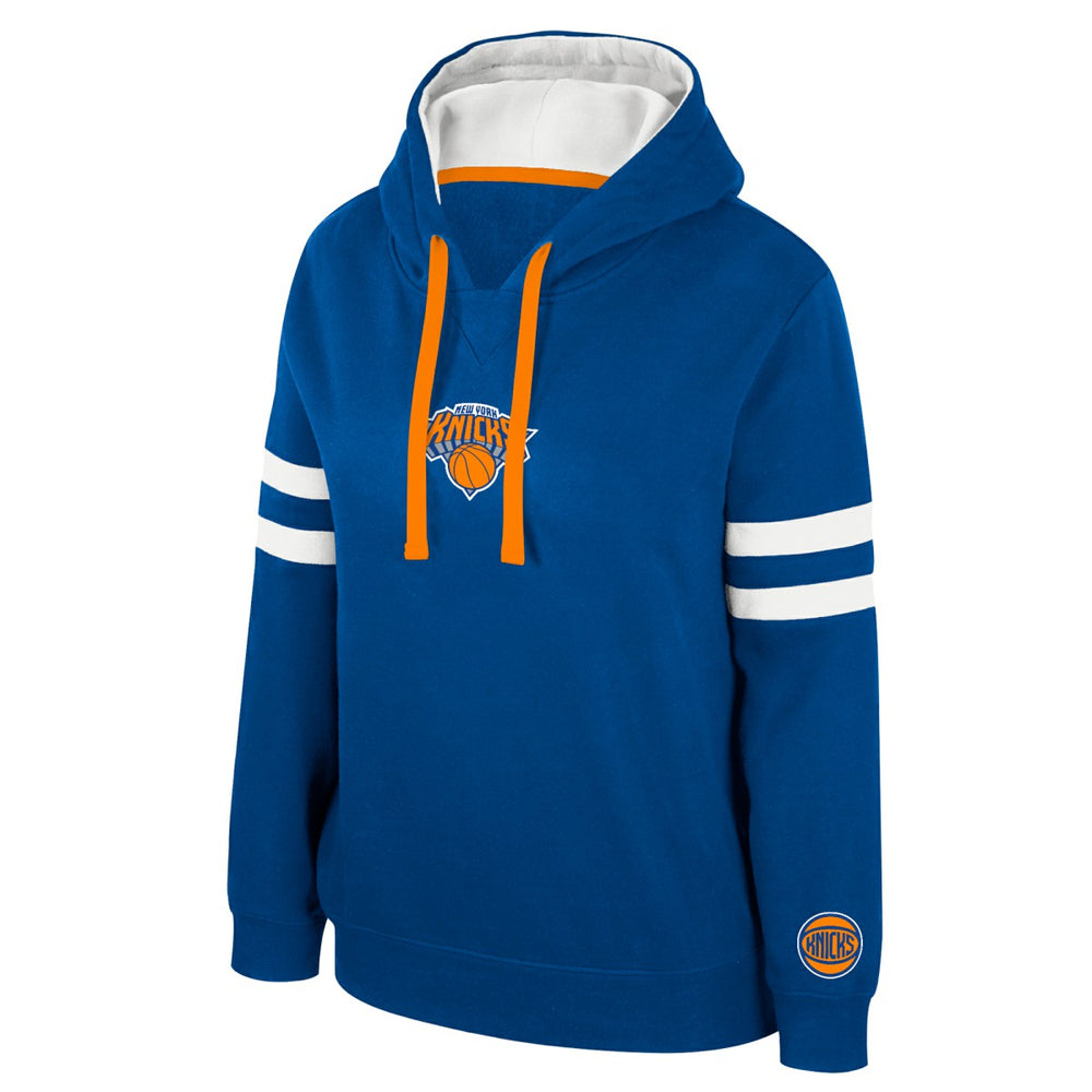 Blue New York Knicks Stadium Essentials Women's Road Game Pullover Hoodie | NBA