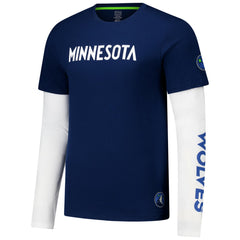Navy Minnesota Timberwolves Stadium Essentials Unisex Spectator Twofer Long Sleeve T-Shirt | NBA