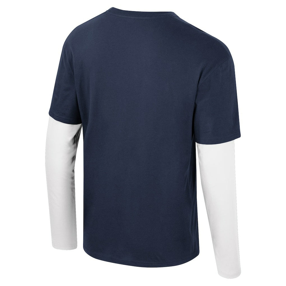 Navy Oklahoma City Thunder Stadium Essentials Unisex Spectator 2fer Long Sleeve T-Shirt | NBA