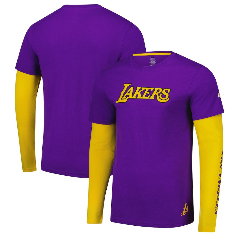 Purple Los Angeles Lakers Stadium Essentials Unisex Spectator 2fer Long Sleeve T-Shirt | NBA