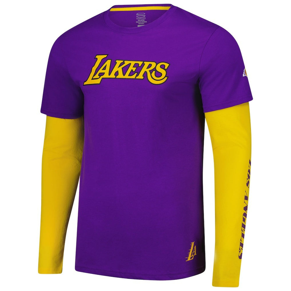 Purple Los Angeles Lakers Stadium Essentials Unisex Spectator 2fer Long Sleeve T-Shirt | NBA