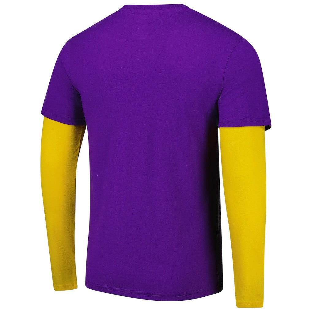 Purple Los Angeles Lakers Stadium Essentials Unisex Spectator 2fer Long Sleeve T-Shirt | NBA