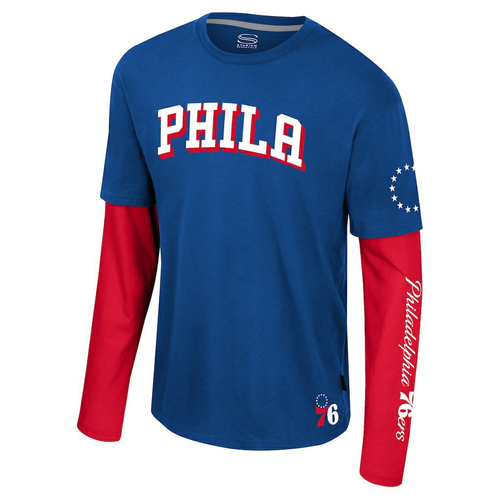 Royal Philadelphia 76ers Stadium Essentials Unisex Spectator 2fer Long Sleeve T-Shirt | NBA
