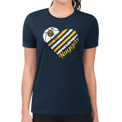 Navy Denver Nuggets G-III 4Her by Carl Banks Women's Super-Slim Fit Lightweight Heart Team T-Shirt sale | NBA