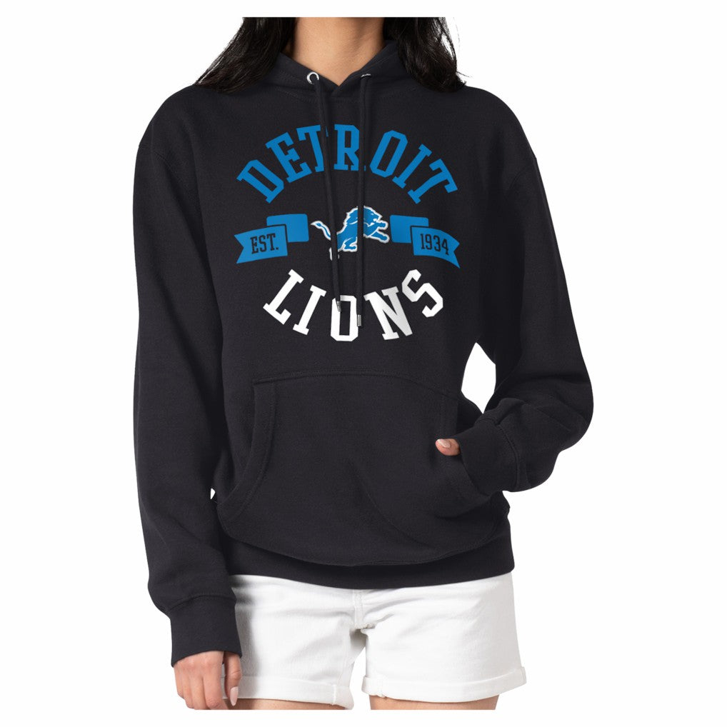 Detroit Lions G-III 4Her by Carl Banks Women's Round Team Logo Fleece Tri-Blend Pullover Hoodie | NFL Hot