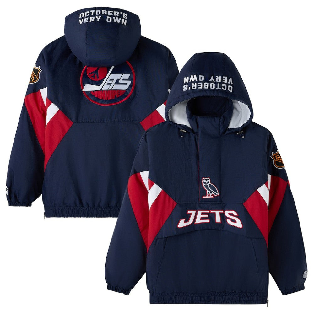Winnipeg Jets OVO x Starter Half-Zip Hooded Jacket -  NHL Jackets