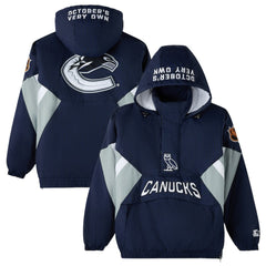 Vancouver Canucks OVO x Starter Half-Zip Hooded Jacket -  NHL Jackets