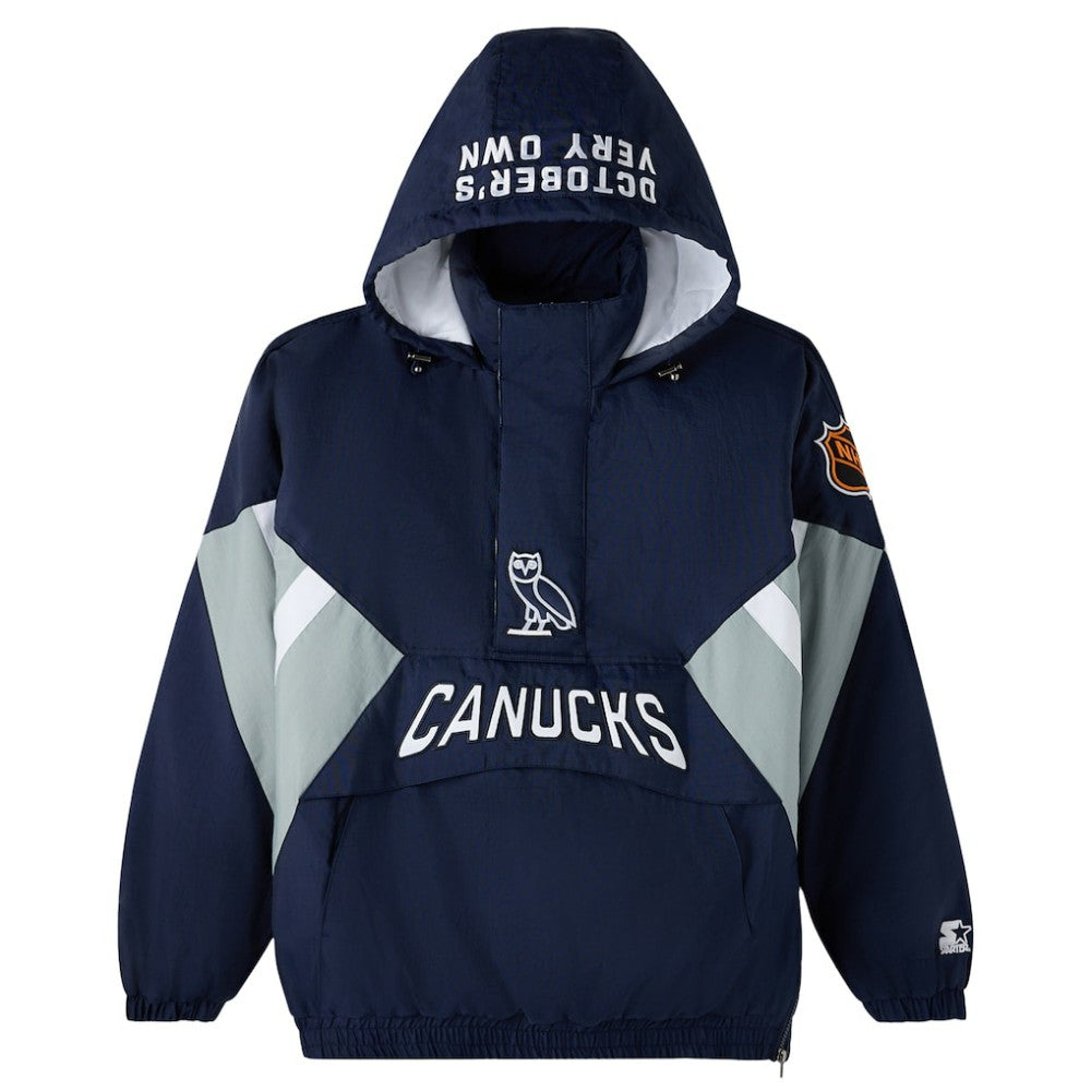 Vancouver Canucks OVO x Starter Half-Zip Hooded Jacket -  NHL Jackets