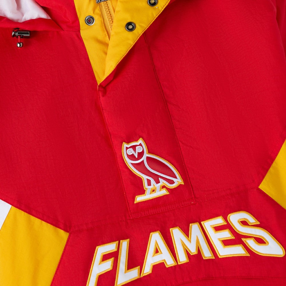 Calgary Flames OVO x Starter Half-Zip Hooded Jacket -  NHL Jackets
