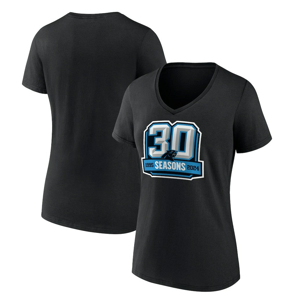Carolina Panthers Women's 30th Anniversary V-Neck T-Shirt | NFL US