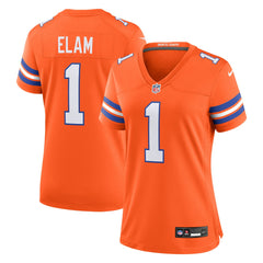 Denver Broncos Jason Elam  Women's Mile High Collection 1977 Throwback Retired Player Game Jersey | NFL Near me