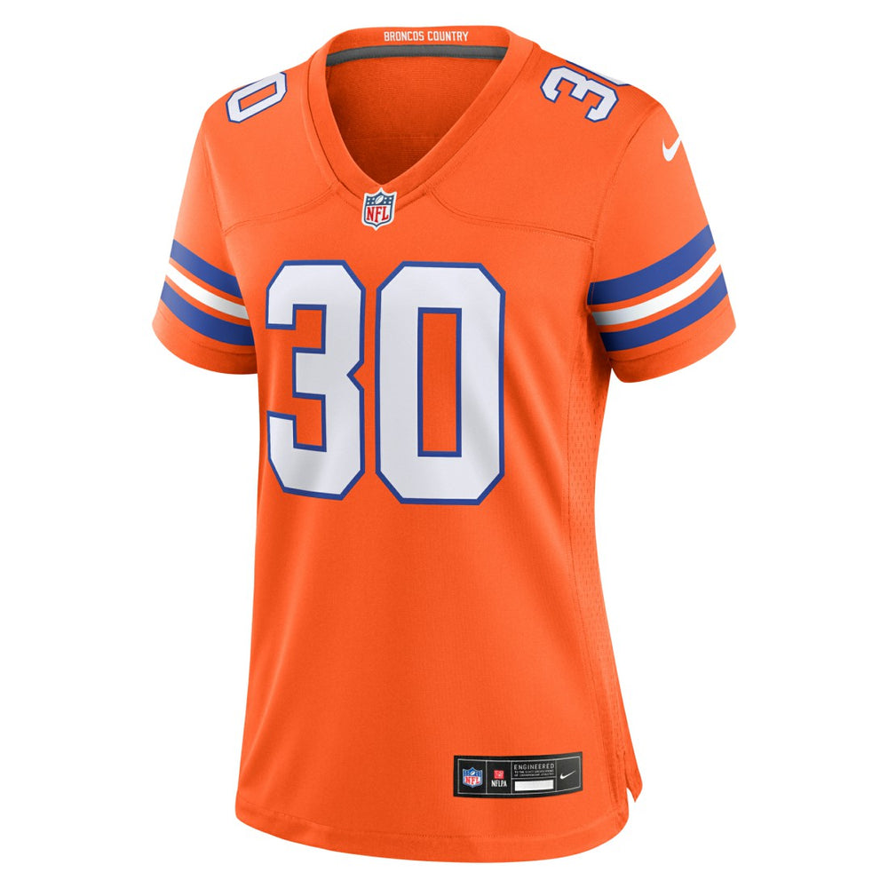 Denver Broncos Terrell Davis  Women's Mile High Collection 1977 Throwback Retired Player Game Jersey | NFL Sale