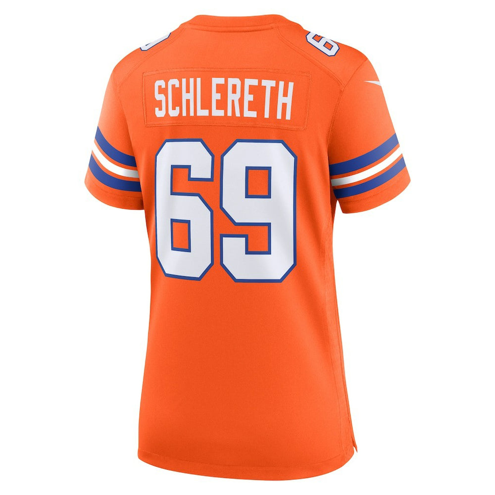 Denver Broncos Mark Schlereth  Women's Mile High Collection 1977 Throwback Retired Player Game Jersey | NFL New
