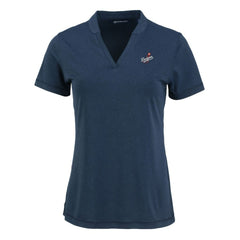 Los Angeles Dodgers Cutter & Buck Women's Forge Stretch Blade DryTec V-Neck Polo - MLB